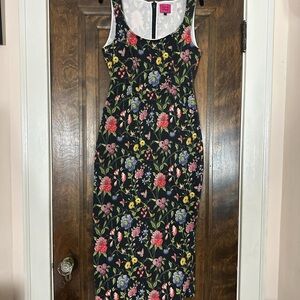 Samantha Pleet Vine Rose dress in Black Wallpaper